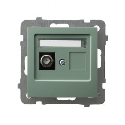 AS Gniazdo antenowe typu F pojedyncze  zielony mat GPA-1GF/m/84 OSPEL (GPA-1GF/m/84)