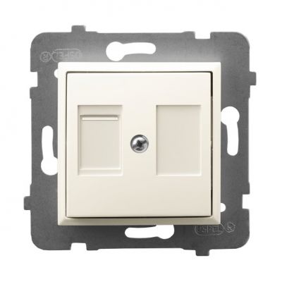 ARIA Obudowa gniazda pojedynczego z przesłoną typu Keystone prosta kolor ecru GPK-1UP/p/27 OSPEL (GPK-1UP/p/27)