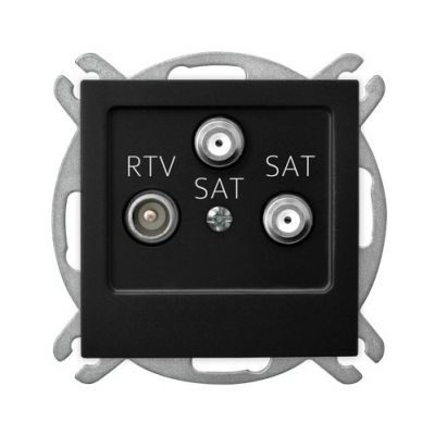 AS Gniazdo antenowe RTV-SAT z dwoma wyjściami SAT kolor czarny metalik GPA-G2S/m/33 OSPEL (GPA-G2S/m/33)