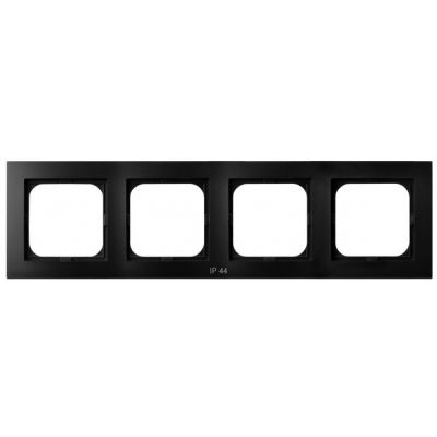 AS Ramka poczwórna do łączników IP44 kolor czarny metalik RH-4G/33 OSPEL (RH-4G/33)