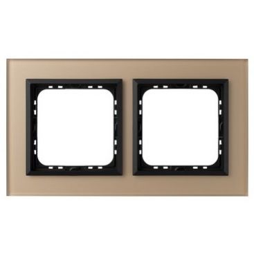 SONATA Ramka podwójna kolor szampańskie szkło szronione R-2RGC/81/33 OSPEL (R-2RGC/81/33)