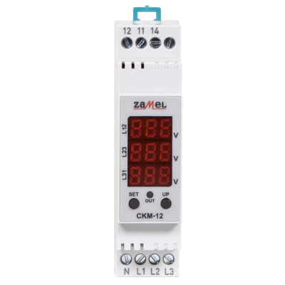 Czujnik kolejności i zaniku faz z wskaźnikiem napięcia, cyfrowy TRUE RMS 3x230V AC ZAMEL (EXT10000327-WUN)