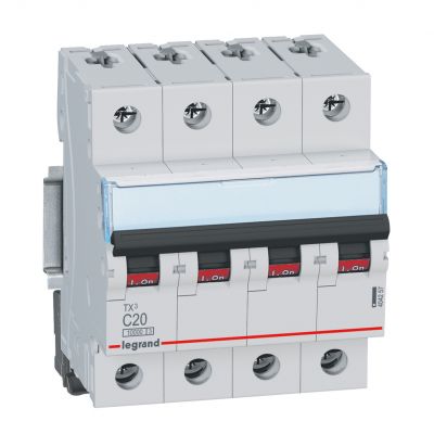Wyłącznik Nadprądowy S 314 4P C20A 10000A TX3 404257 LEGRAND (404257)