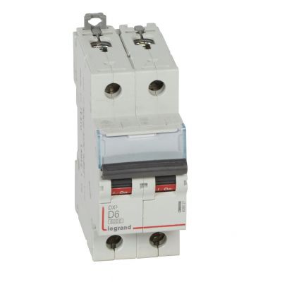 Wyłącznik Nadprądowy S 302 2P D6A 6kA DX3 408027 LEGRAND (408027)