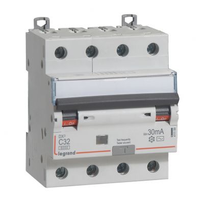 Wyłącznik Różnicowo-Nadprądowy 4P 32A C 0,03A Typ AC P314 DX3 411189 LEGRAND (411189)