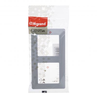 Valif:Ramka x2 Aluminium 754132 LEGRAND (754132)