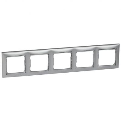 Valena Ramka Pięciokrotna Pozioma Aluminium 770155 LEGRAND (770155)