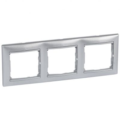 Valena Ramka Potrójna Pozioma Aluminium 770153 LEGRAND (770153)