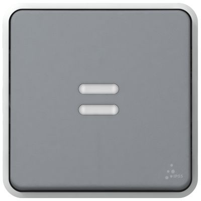 Plexo55 Przycisk Jednobiegunowy Podświetlany Szary 10A-250V 069542 LEGRAND (069542)