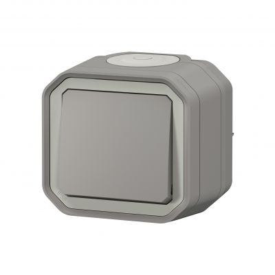 PLEXO Przycisk pojedynczy hermetyczny IP55 natynkowy KOMPLET szary 069720L LEGRAND (069720L)