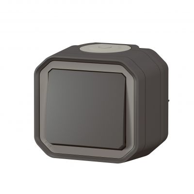 PLEXO Przycisk pojedynczy hermetyczny IP55 natynkowy KOMPLET antracyt 069790L LEGRAND (069790L)