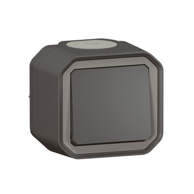 PLEXO Przycisk pojedynczy hermetyczny IP55 natynkowy KOMPLET antracyt 069790L LEGRAND (069790L)