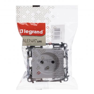 Valena Life Gniazdo Pojedyncze Z Uziemieniem /Z Przesłonami/ Białe 16A – 250 V 753180 LEGRAND (753180)