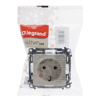Valena Life Gniazdo Pojedyncze Z Uziemieniem /Z Przesłonami/ Kremowe 16A – 250 V 753220 LEGRAND (753220)