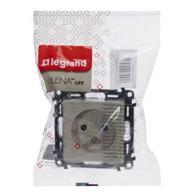 Valena Life Gniazdo Pojedyncze Z Uziemieniem /Z Przesłonami/ Kremowe 16A – 250 V 753280 LEGRAND (753280)