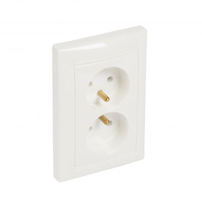 Valena Gniazdo Podwójne Z Uziemieniem 16A-250V Białe 770077 LEGRAND (770077)