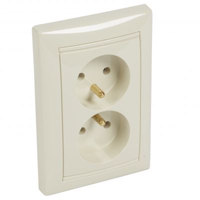 Valena Gniazdo Podwójne Z Uziemieniem Krem 16A-250V 774177 LEGRAND (774177)