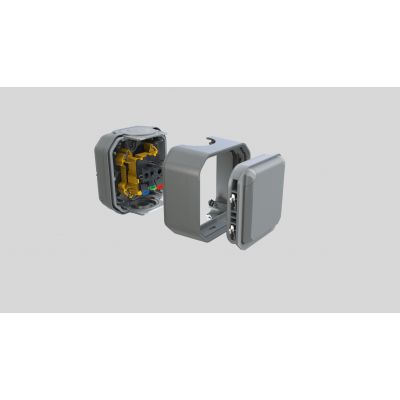 PLEXO Gniazdo hermetyczne podtynkowe IP55 zaciski automatyczne szary 069551L LEGRAND (069551L)