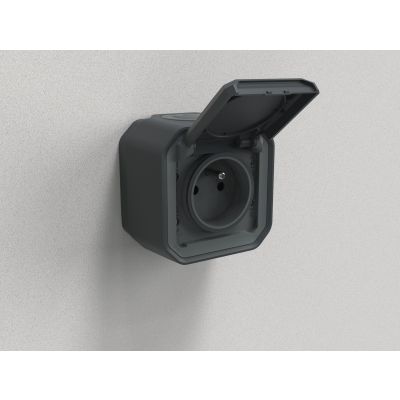 PLEXO Gniazdo hermetyczne IP55 natynkowe KOMPLET antracyt 069791L LEGRAND (069791L)