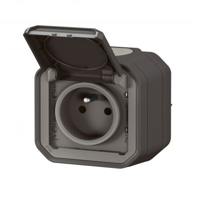 PLEXO Gniazdo hermetyczne IP55 natynkowe KOMPLET antracyt 069791L LEGRAND (069791L)