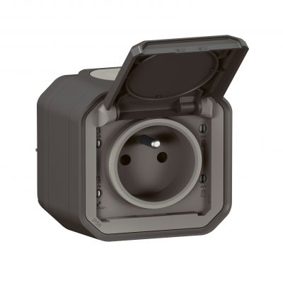 PLEXO Gniazdo hermetyczne IP55 natynkowe KOMPLET antracyt 069791L LEGRAND (069791L)