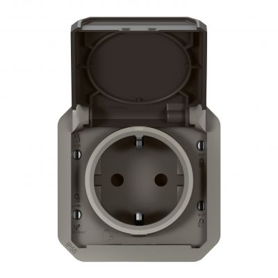 NOWE PLEXO - GN. SCHUKO 2P+Z ZACISKI AUTO MECHANIZM 16 A-250V ANTRACYT LEGRAND (069871L)