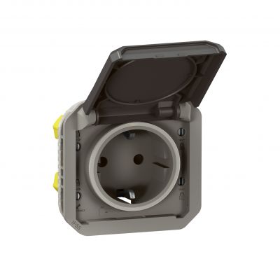 NOWE PLEXO - GN. SCHUKO 2P+Z ZACISKI AUTO MECHANIZM 16 A-250V ANTRACYT LEGRAND (069871L)