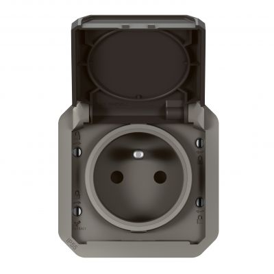 PLEXO Gniazdo hermetyczne IP55 podtynkowe antracyt 069891L LEGRAND (069891L)