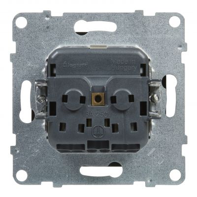 Suno Gniazdo Pojedyncze Z Uziemieniem Schuko 2P+Z 16A 250 V Z Przesłoną Zaciski Automatyczne Czarny 721420 LEGRAND (721420)