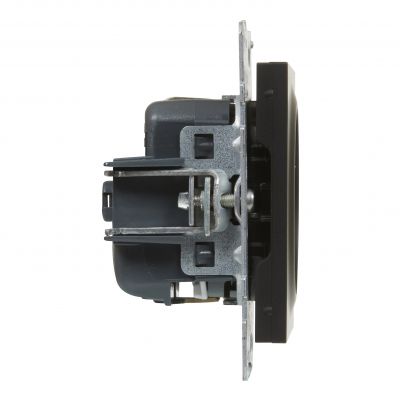 Suno Gniazdo Pojedyncze Z Uziemieniem Schuko 2P+Z 16A 250 V Z Przesłoną Zaciski Automatyczne Czarny 721420 LEGRAND (721420)