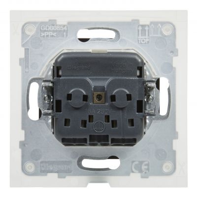 Suno Gniazdo Pojedyncze Z Uziemieniem Schuko 2P+Z- 16A 250 V Z Przesłoną IP44 Zaciski Automatyczne Czarny 721423 LEGRAND (721423)