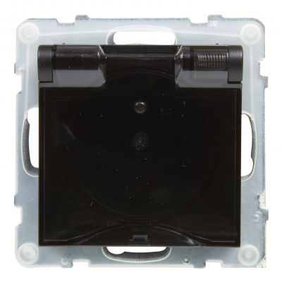 Suno Gniazdo Pojedyncze Z Uziemieniem 2P+Z IP44 16A 250 V Zaciski Automatyczne Z Przesłoną Czarny 721486 LEGRAND (721486)