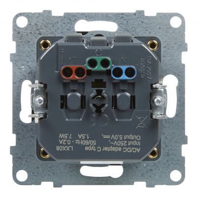 Suno Gniazdo Płaskie 2P+Z 16A Z Usb Typ C 1,5A Zaciski Automatyczne Z Przesłoną Czarny 721489 LEGRAND (721489)