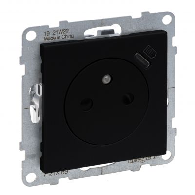 Suno Gniazdo Płaskie 2P+Z 16A Z Usb Typ C 1,5A Zaciski Automatyczne Z Przesłoną Czarny 721489 LEGRAND (721489)