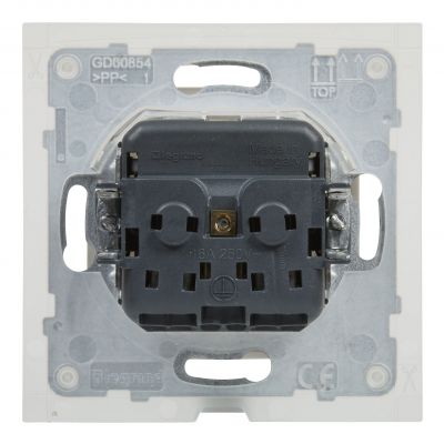 Suno Gniazdo Pojedyncze Z Uziemieniem Schuko 2P+Z- 16A 250 V Z Przesłoną IP44 Zaciski Automatyczne Biały 721123 LEGRAND (721123)