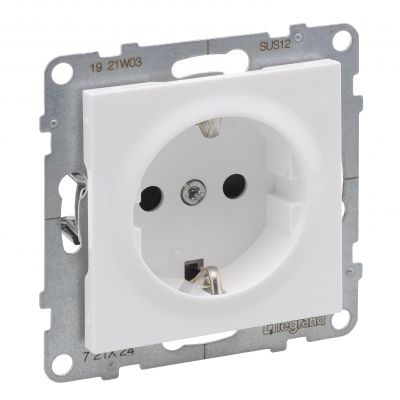 Suno Gniazdo Schuko Zasilające Z Przesłoną 2P+Z - 16A - 250V - Zaciski Śrubowe Biały 721124 LEGRAND (721124)