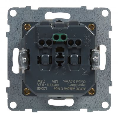 Suno Gniazdo Pojedyncze Z Uziemieniem Schuko 2P+Z 16A 250 V + Usb Typ C 1,5A 5 V Biały 721129 LEGRAND (721129)