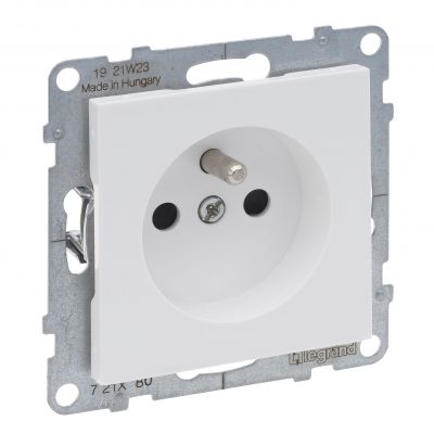 Suno Gniazdo Pojedyncze Z Uziemieniem 2P+Z Z Przesłoną 16A 250 V Zaciski Automatyczne Biały 721180 LEGRAND (721180)