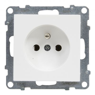 Suno Gniazdo Pojedyncze Z Uziemieniem 2P+Z 16A 250 V Zaciski Śrubowe Biały 721185 LEGRAND (721185)
