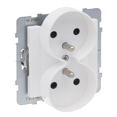 Suno Gniazdo Podwójne Z Uziemieniem 2x2P+Z Z Przesłoną 16A 250 V Zaciski Automatyczne Możliwość Montażu W Ramkach Wielkorotnych Biały 721190 LEGRAND (721190)