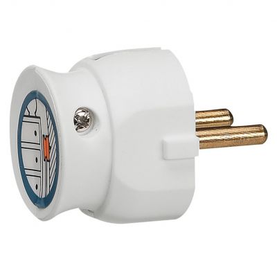 Wtyczka 2P 16A Plastikowa Biała Płaska (Mała Głębokość) Helmo 050183 LEGRAND (050183)