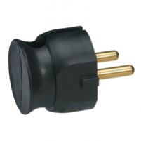 Wtyczka 2P 16A Plastikowa Czarna Płaska (Mała Głębokość) Helmo 050184 LEGRAND (050184)