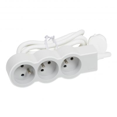 Przedłużacz Standard 3-Gniazdowy Z/U Z Przewodem 3Mb 3x1.5Mm2 Biały/Jasnoszary Helmo 049488 LEGRAND (049488)