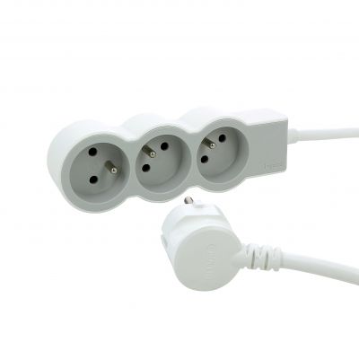 Przedłużacz Standard 3-Gniazdowy Z/U Z Przewodem 3Mb 3x1.5Mm2 Biały/Jasnoszary Helmo 049488 LEGRAND (049488)