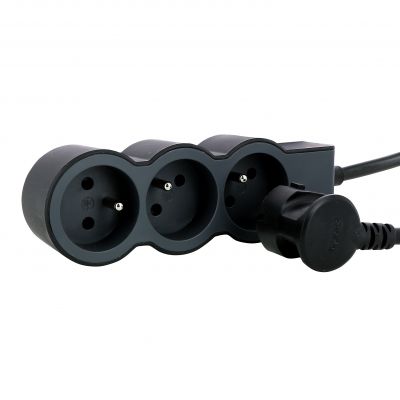 Przedłużacz Standard 3-Gniazdowy Z/U Z Przewodem 3Mb 3x1.5Mm2 Czarny/Grafitowy Helmo 049489 LEGRAND (049489)