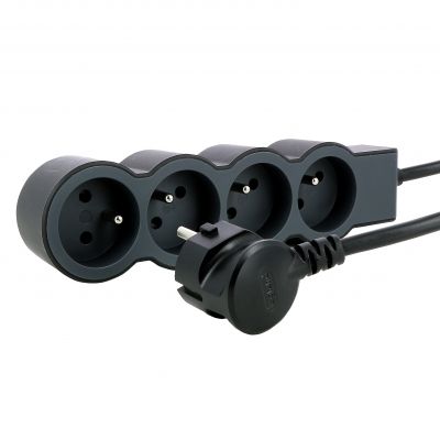 Przedłużacz Standard 4-Gniazdowy Z/U Z Przewodem 3Mb 3x1.5Mm2 Czarny/Grafitowy Helmo 049491 LEGRAND (049491)