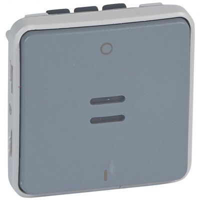 Plexo55 Łącznik Dwubiegunowy Podświetlany Szary 10Ax-250V 069531 LEGRAND (069531)