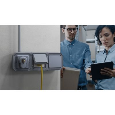 PLEXO Łącznik schodowy hermetyczny IP55 podtynkowy szary 069511L LEGRAND (069511L)