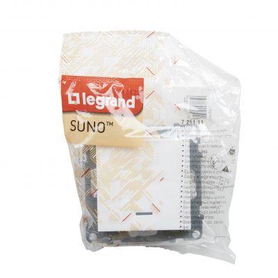 Suno Łącznik Pojedynczy Jednobiegunowy Podświetlany - 10 Ax - 250V - Zaciski Automatyczne Biały 721111 LEGRAND (721111)