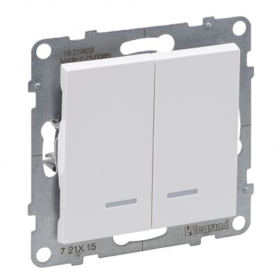 Suno Łącznik Świecznikowy Z Podświetleniem - 10 Ax - 250V - Zaciski Automatyczne Biały 721115 LEGRAND (721115)